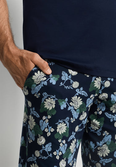 Night And Day Crew Neck Cotton Short Pajama Set | Fine Lined Print 79267-1251